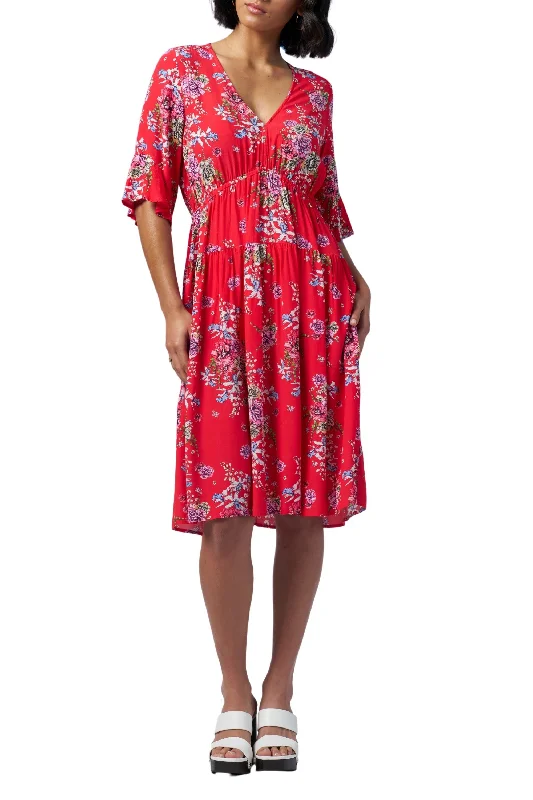 cocktail dress with floral print-GARDEN PARTY DRESS - MS1406G