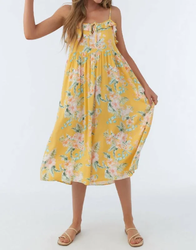 midi dress with tie back-Gardenia Midi Dress In Sahara