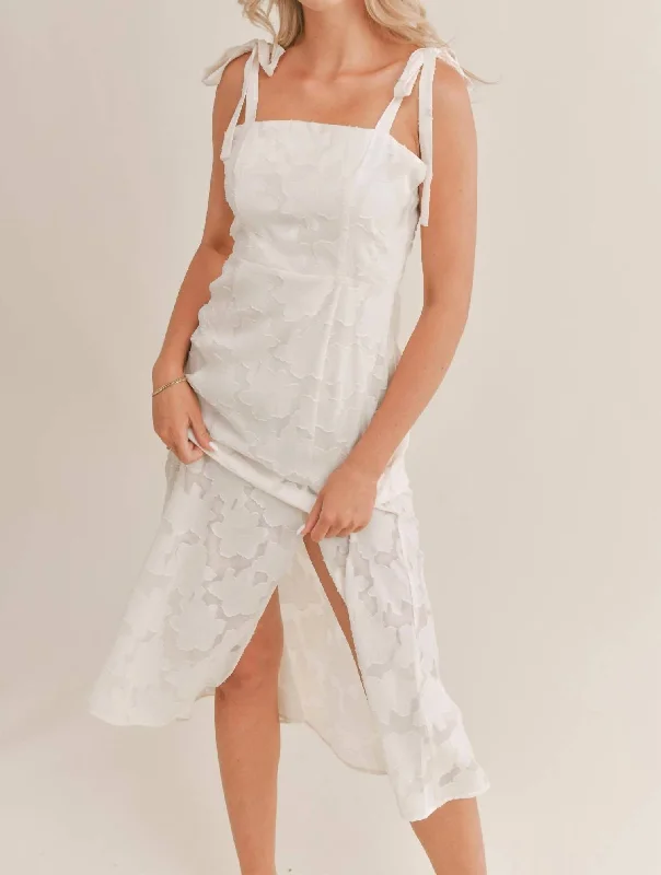 summer floral midi dress-When In Rome Midi Dress In White