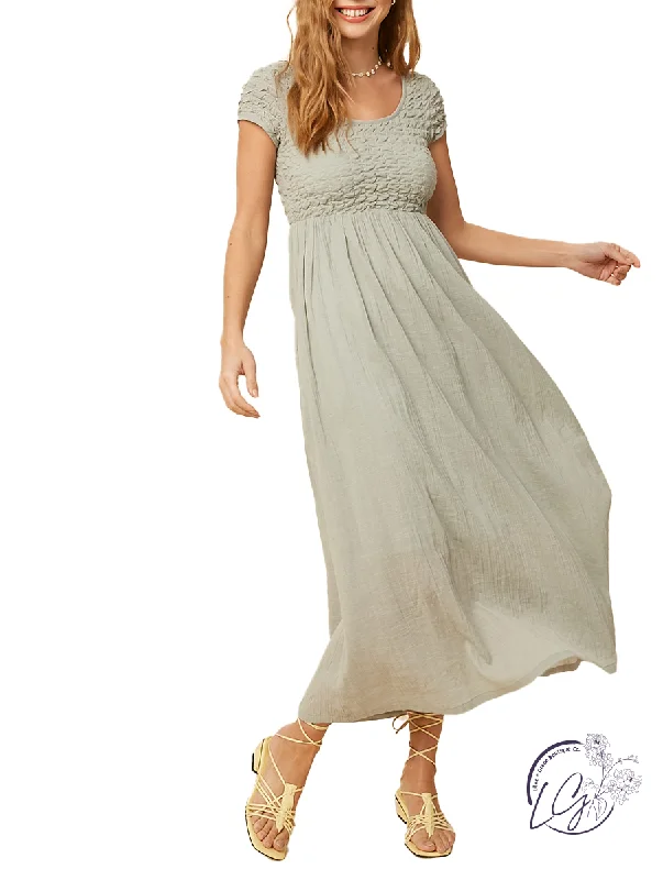 sleeveless button-front maxi dress-Make Them Jealous Smocked Maxi Dress