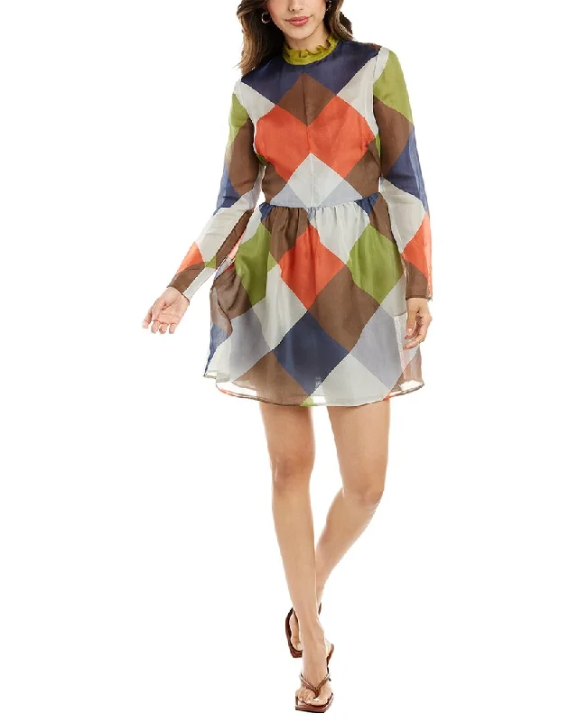 mini dress with peasant sleeves-Valentino Silk Mini Dress