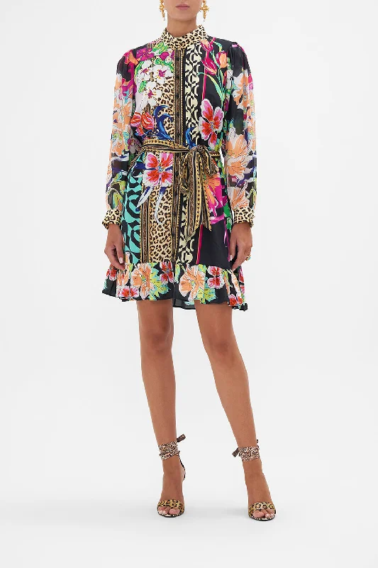 flared mini dress-DROP SLEEVE SHIRT DRESS PRINTED PRIMA VERA