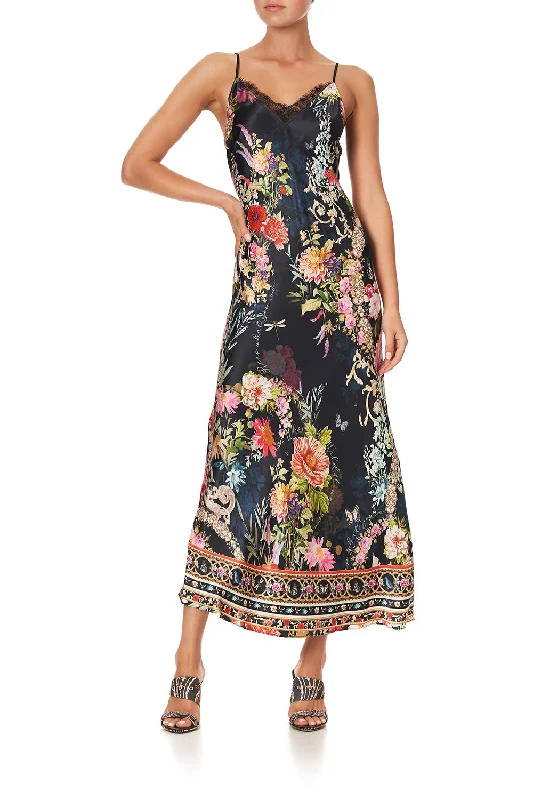 floral knit midi maxi dress-SLIP MAXI DRESS HAMPTON HIVE