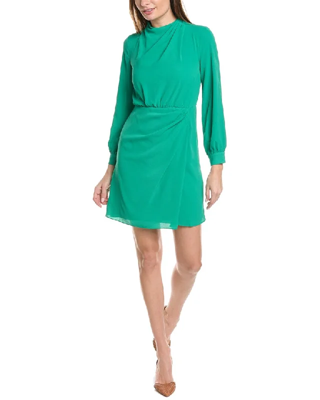 bow tie mini dress-Donna Morgan Draped Crepe Mini Dress