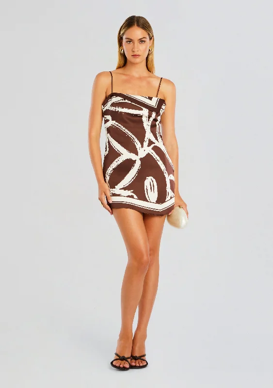 mini dress with geometric patterns-Leilani Satin Mini Dress