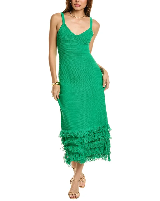 knitted midi dress-AMUR Decker Fringe Midi Dress