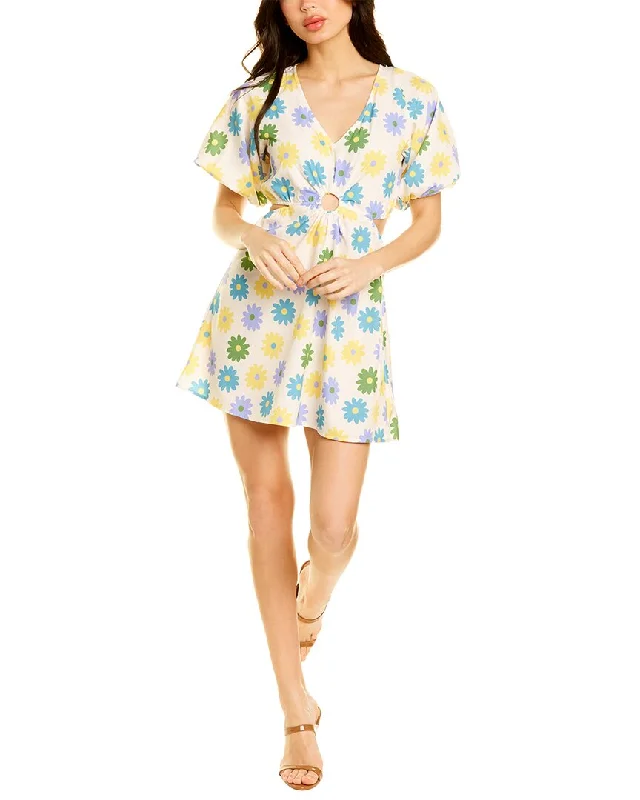 tropical floral mini dress-Moonsea Cutout Mini Dress