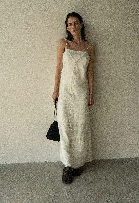 button-down tiered maxi dress-Kropyvnytskyi Pure Handmade Spun Silk Dress