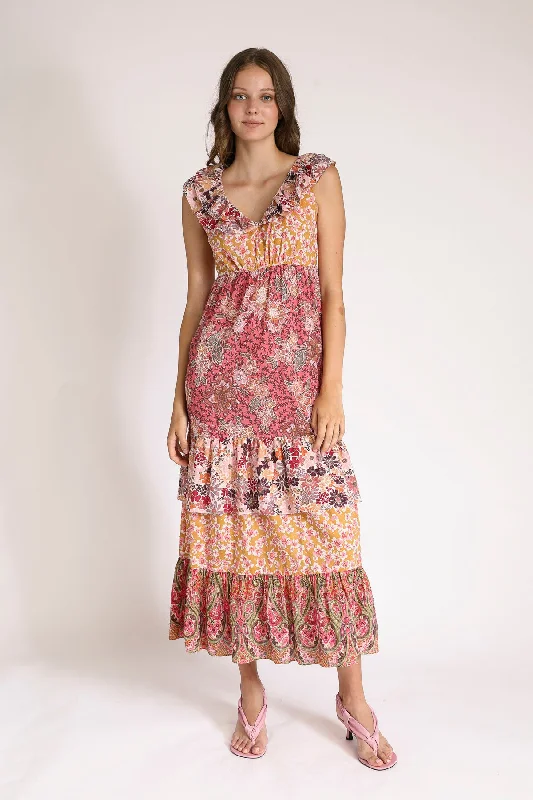 floral crochet lace maxi dress-Yennifer Maxi Dress