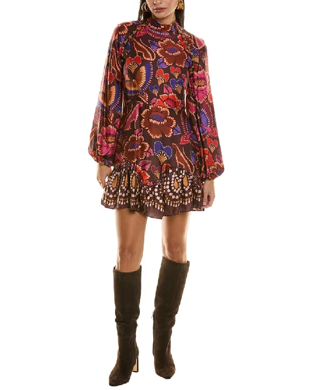 floral embroidery mini dress-FARM Rio Mini Dress