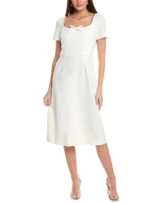 midi dress with belt-Carolina Herrera Square Neck Midi Dress