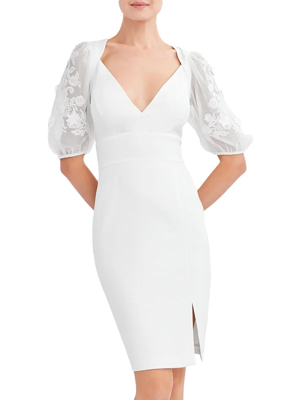 cocktail dress for weddings-Womens Embroidered Cocktail Evening Dress