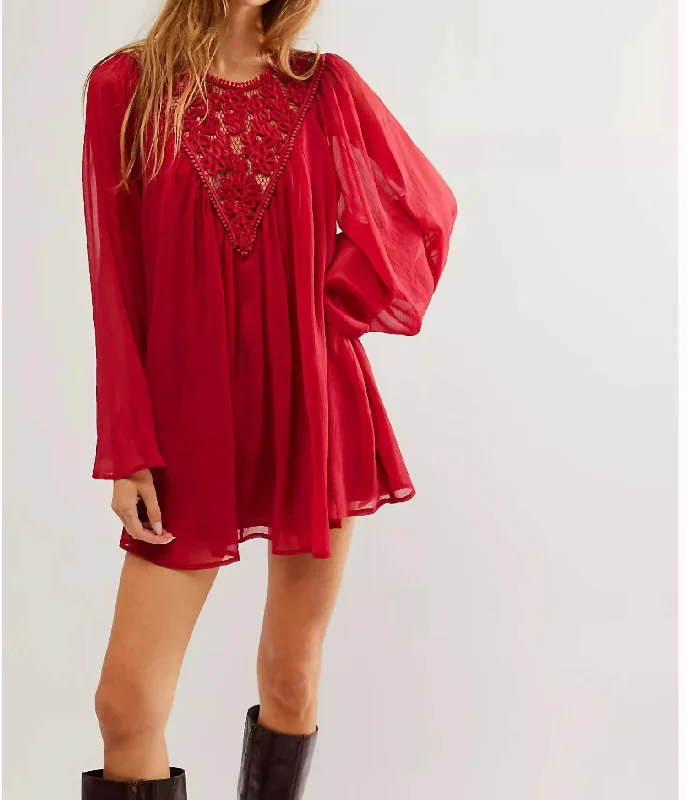 button-down mini dress-Sunshine Of Love Mini Dress In Blended Berry