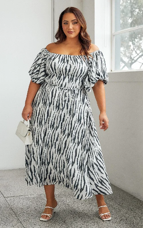 floral chiffon maxi dress-Sloan Dress - Zebra Print