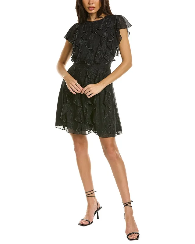 elegant black mini dress-Ted Baker Dollei Ruffle Mini Dress