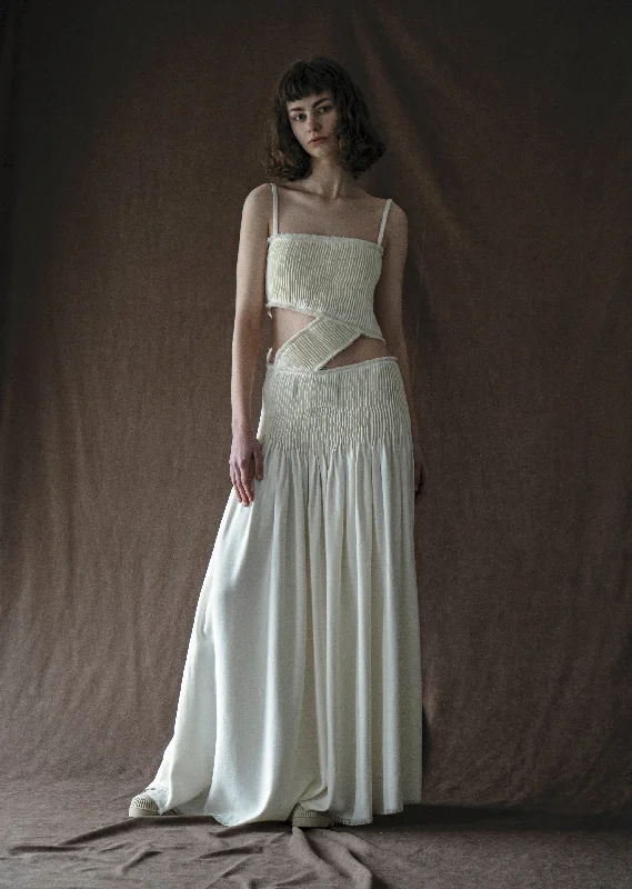 turtleneck knit maxi dress-Nobody Wife Cream Long Dress