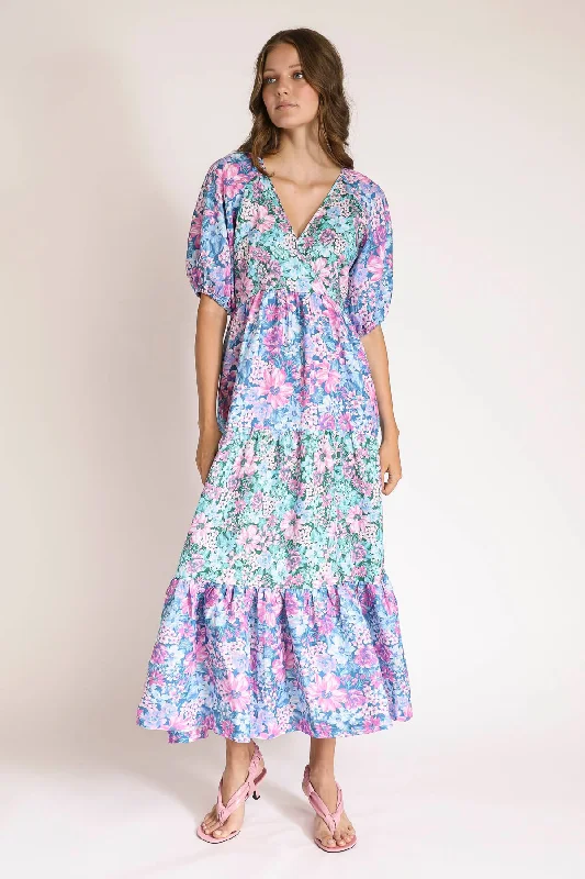 floral chiffon wrap maxi dress-Lisa Wrap Front Maxi Dress