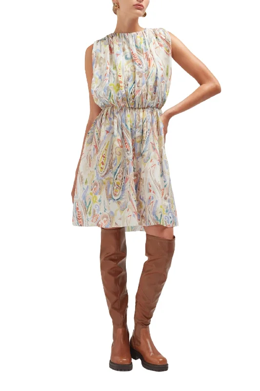 button-down mini dress-Cala Mini Dress In Winter Paisley