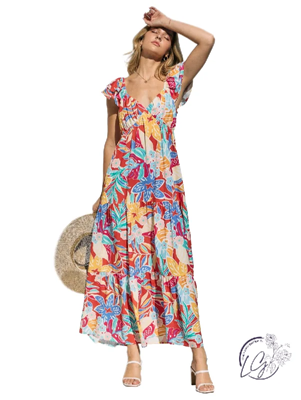 summer casual long maxi dress-Fun In The Sun Maxi Dress