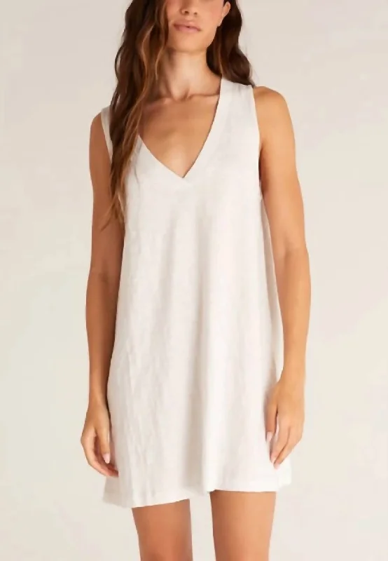 wrap front mini dress-Sparrow Mini Dress In Coastal Fog