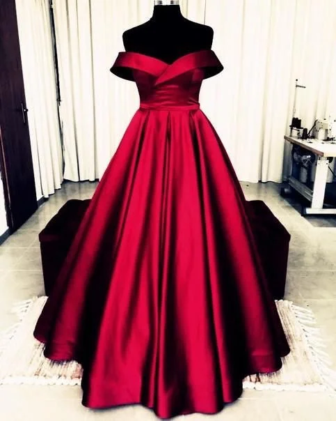 evening gown with sequins-Off the Shoulder Prom Dresses Long Evening Gown