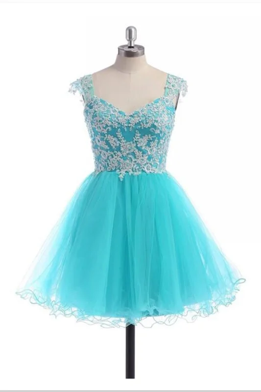 sophisticated evening gown-Lace V-neckline Prom Dress Homecoming Dresses With Straps