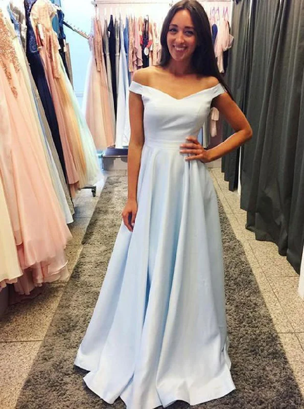 illusion neckline evening dress-Off the Shoulder Long Prom Dresses for Women Under 100